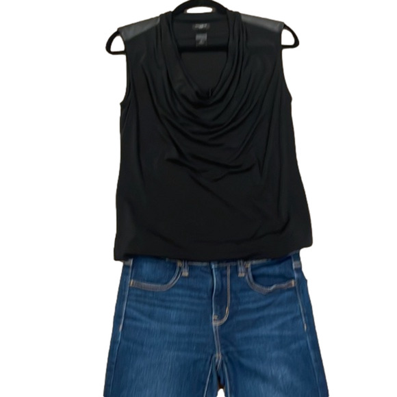 Black swag neck sleeveless Ann Taylor - Picture 2 of 5